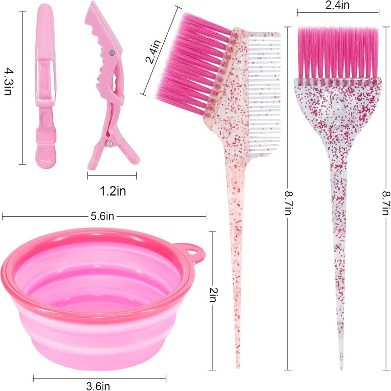 Asqraqo 11pcs Hair Coloring Kit - Professional Salon Tools for DIY Mixing, Includes Clips, Bowl, Dye Brush, Earmuffs - Perfect for Bleaching and Dye - Image 2
